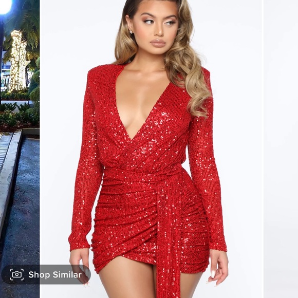 Red Sequin Dress - Picture 1 of 5